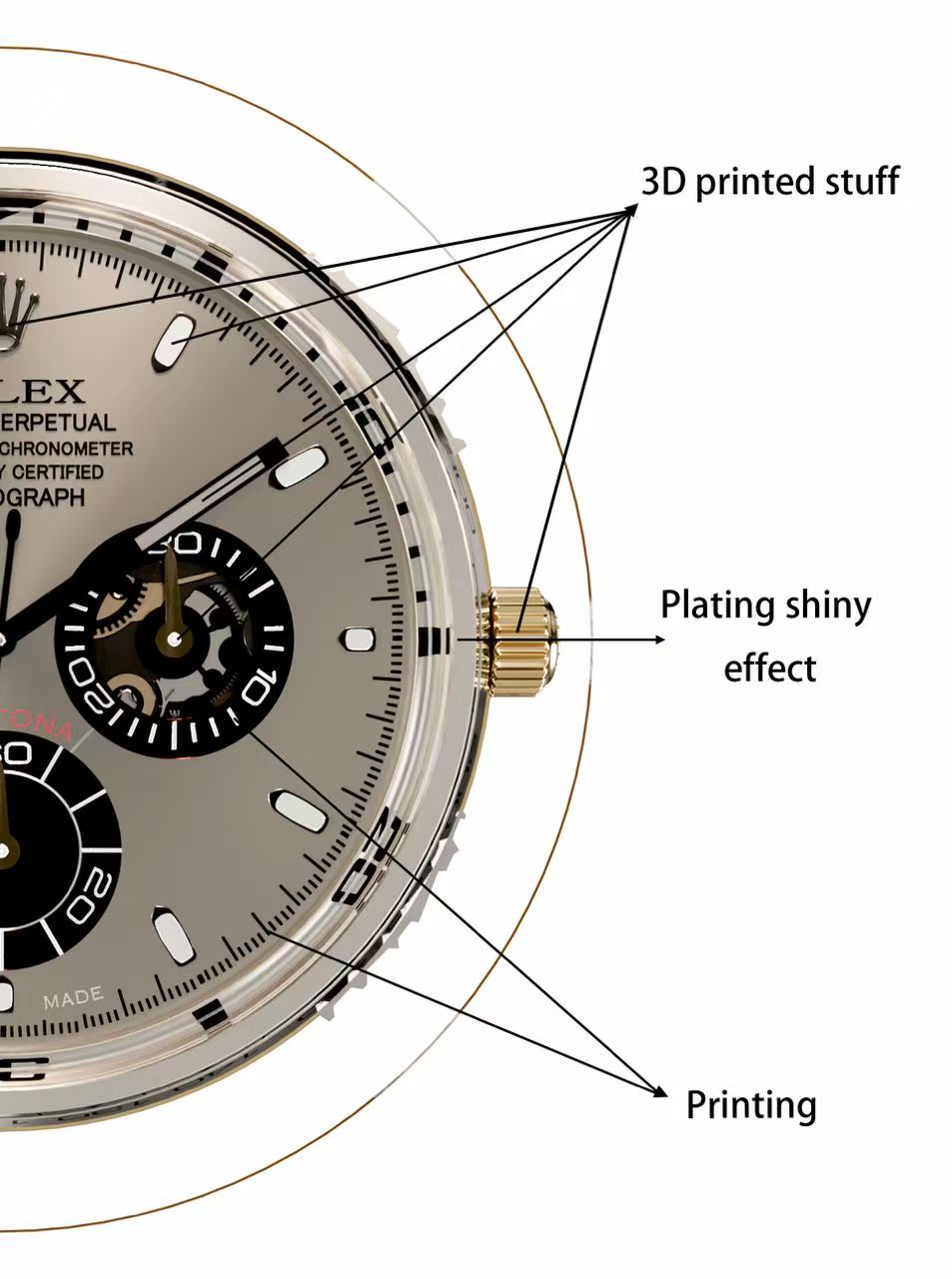 Luxury Chronograph Table  (40” Glass Top)
