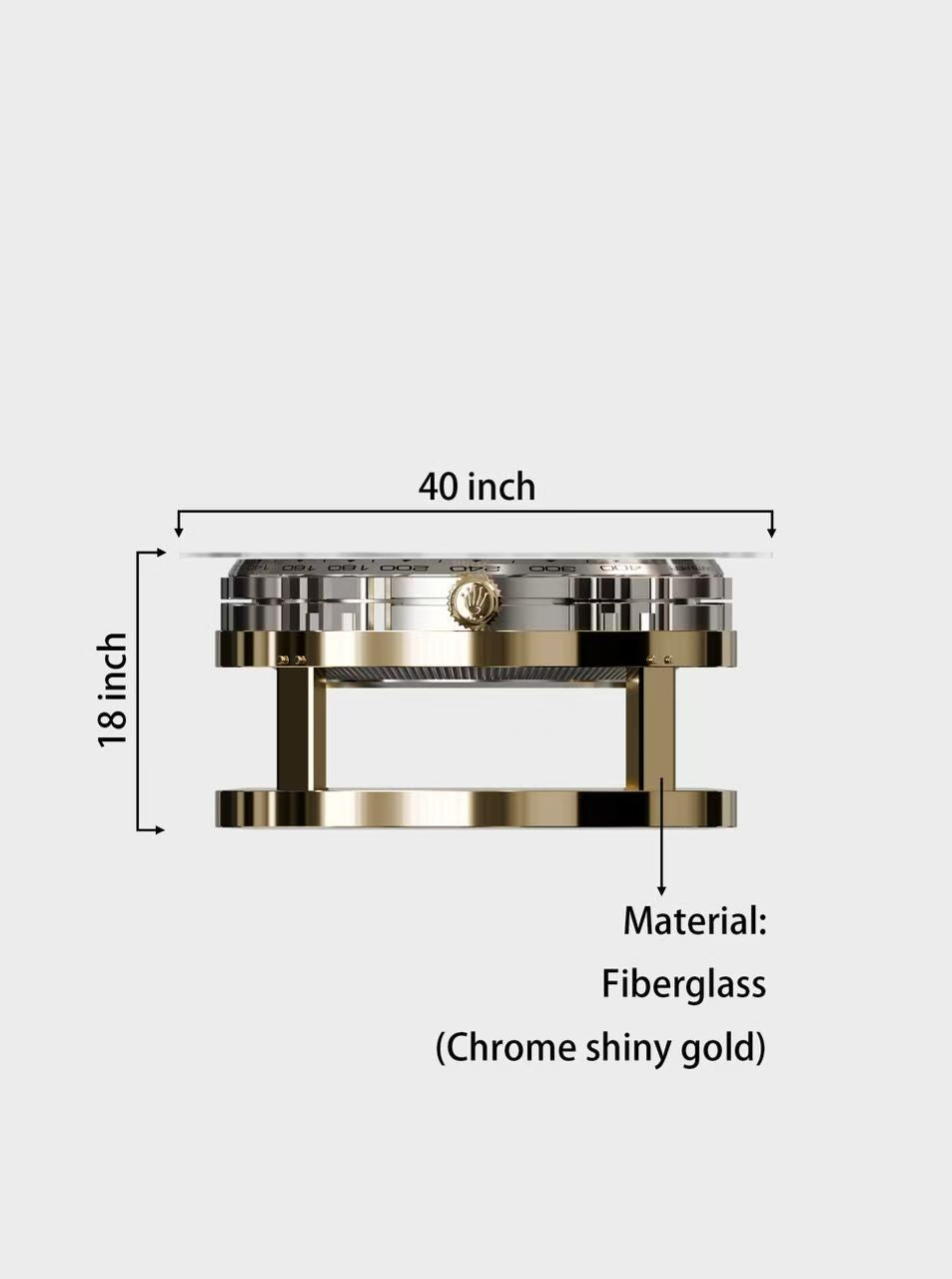 Luxury Chronograph Table  (40” Glass Top)