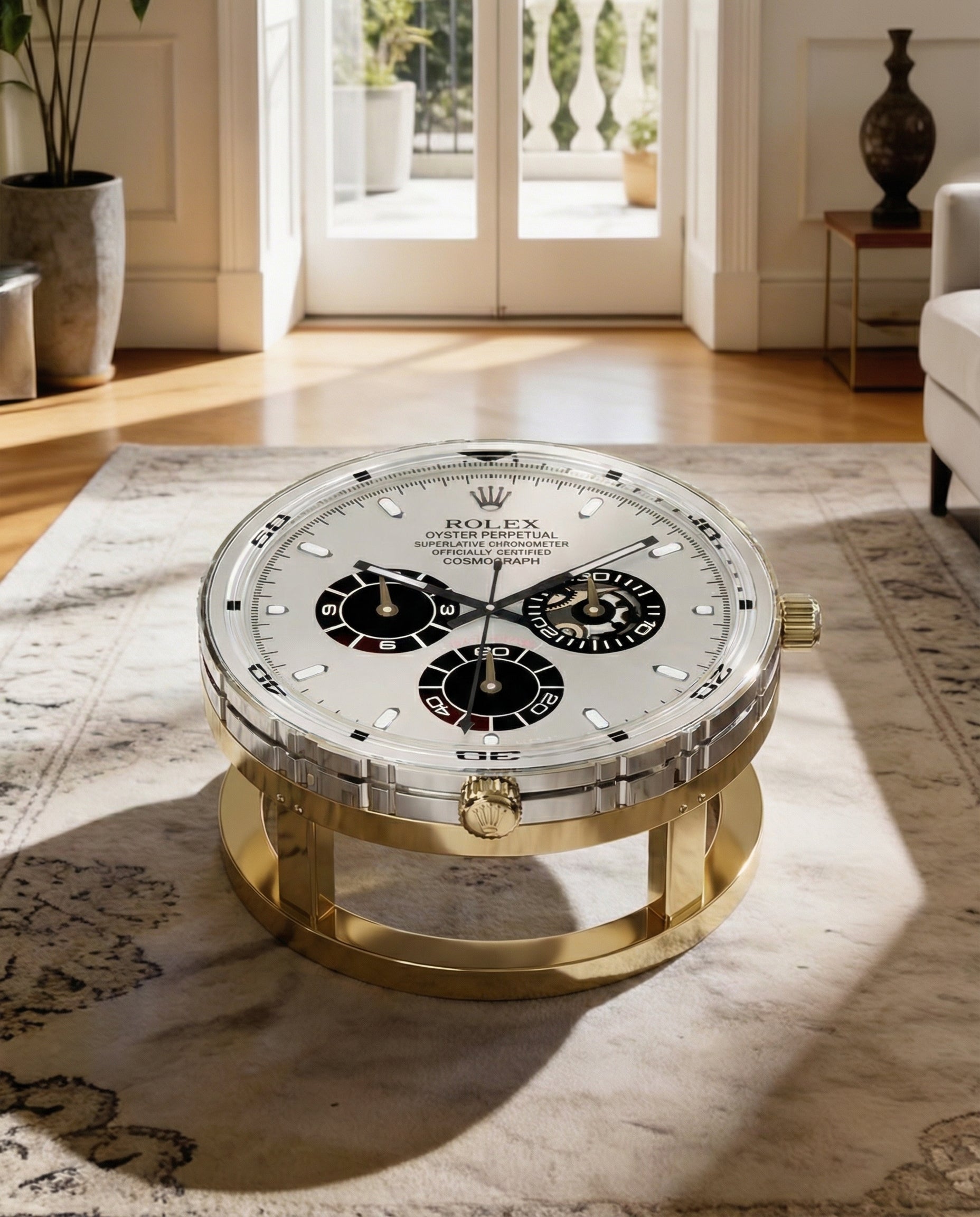 Luxury Chronograph Table  (40” Glass Top)