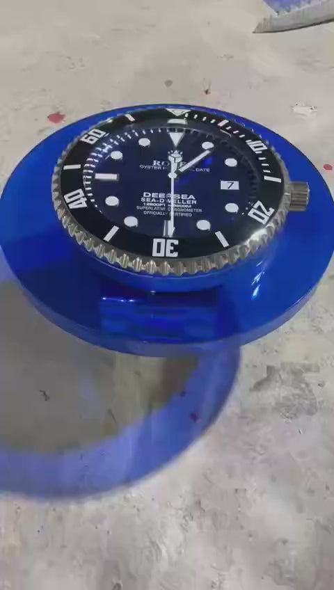 Crown Luxury Table Blue Dial Design (32” Glass Top)